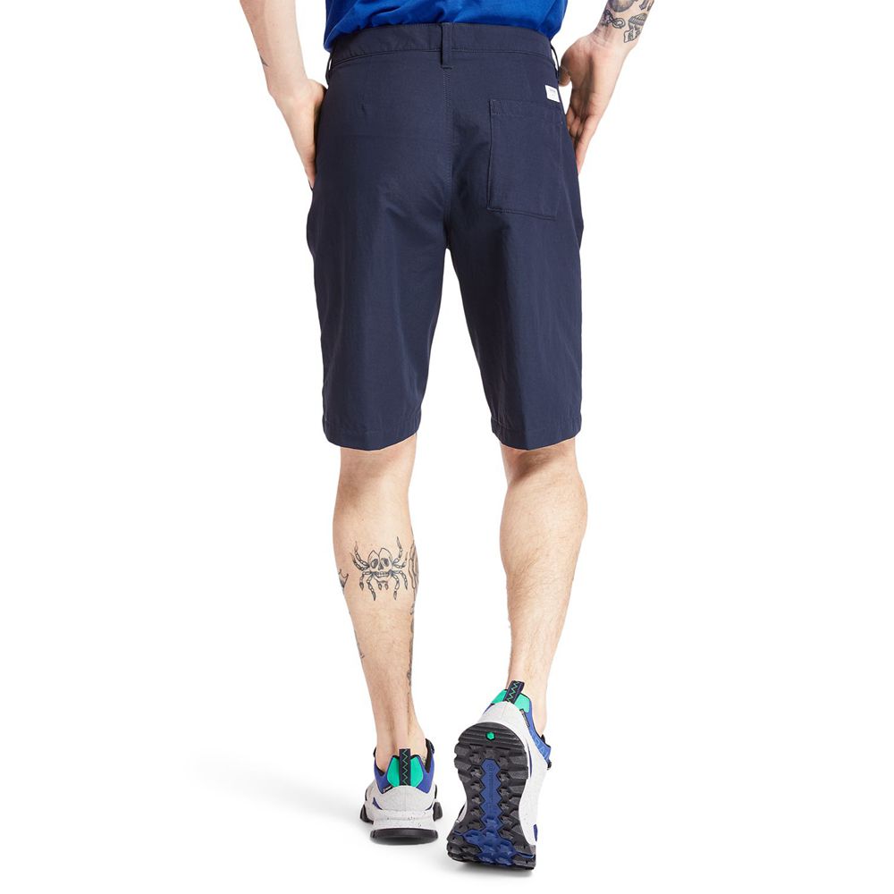 Timberland Mens Shorts Tarleton Lake Relaxed Twill - Navy - India YB5120947